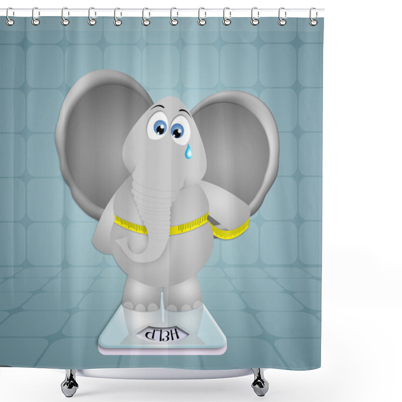 Personality  Elephant On A Diet Shower Curtains