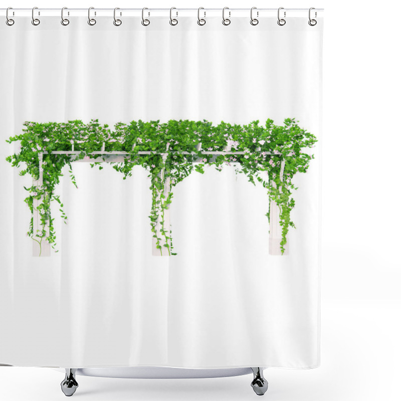 Personality  Angled Pergola Front View Shower Curtains