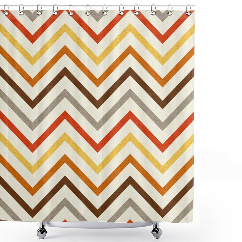 Personality  Seamless Retro Zig Zag Pattern Shower Curtains