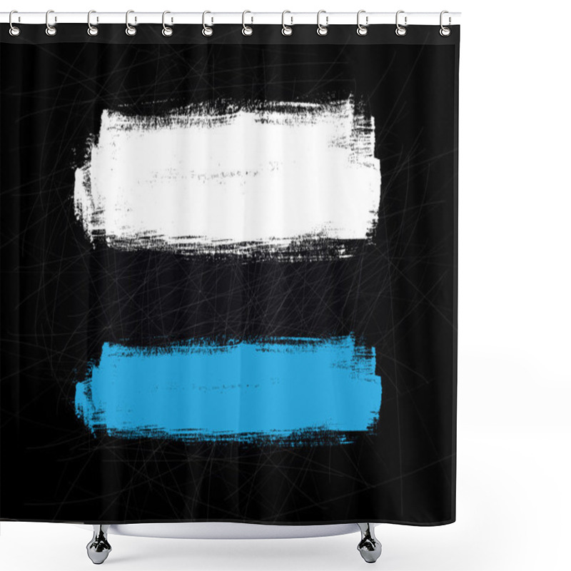 Personality  Abstract Vector Brush Stroke On Black Scratched Background Shower Curtains