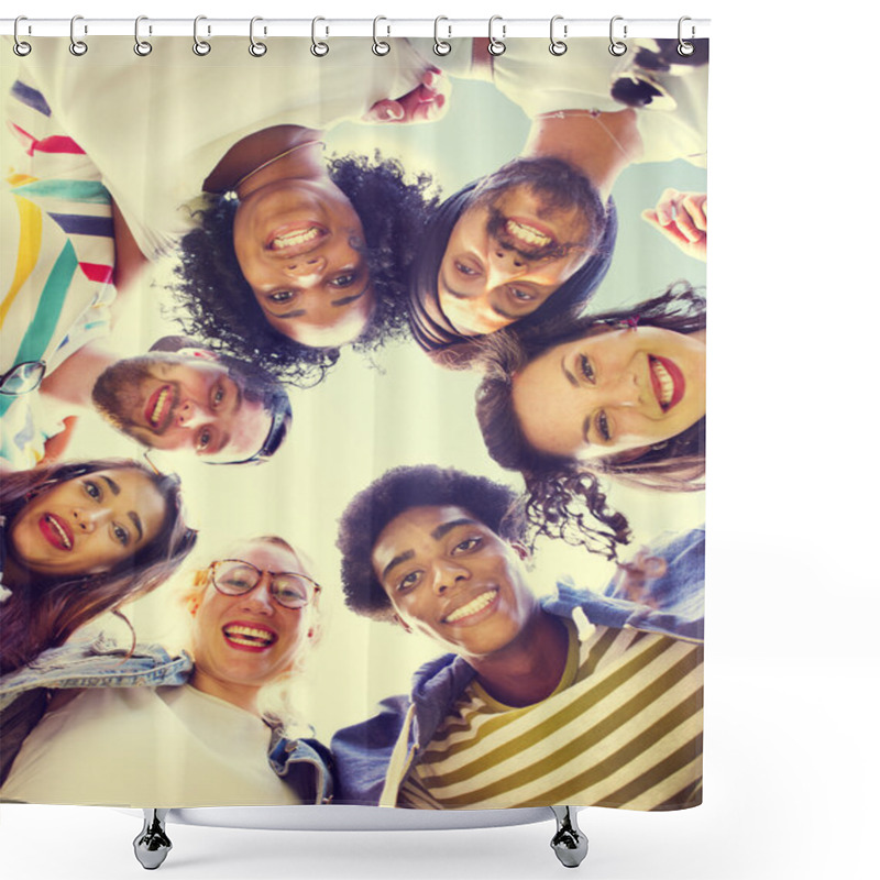 Personality  Friends Standing Together And Looking To Camera Shower Curtains