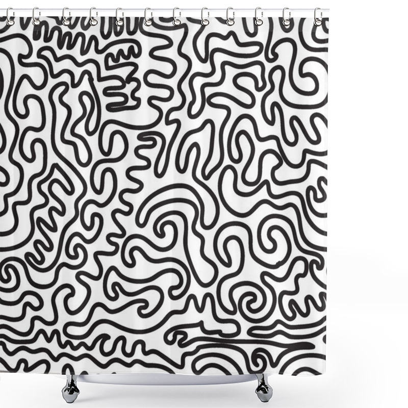 Personality  Maze Line Pattern Shower Curtains