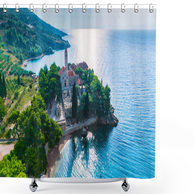 Personality  The Shimmering Adriatic, Brac Island Captivates Visitors With Its Serene Coastline And Charming Architecture. Explore The Lush Greenery And Enjoy A Perfect Day By The Water's Edge In Croatia Shower Curtains