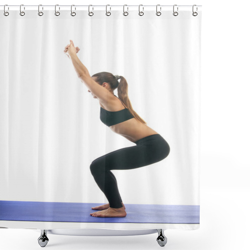 Personality  Chair Yoga Pose Shower Curtains