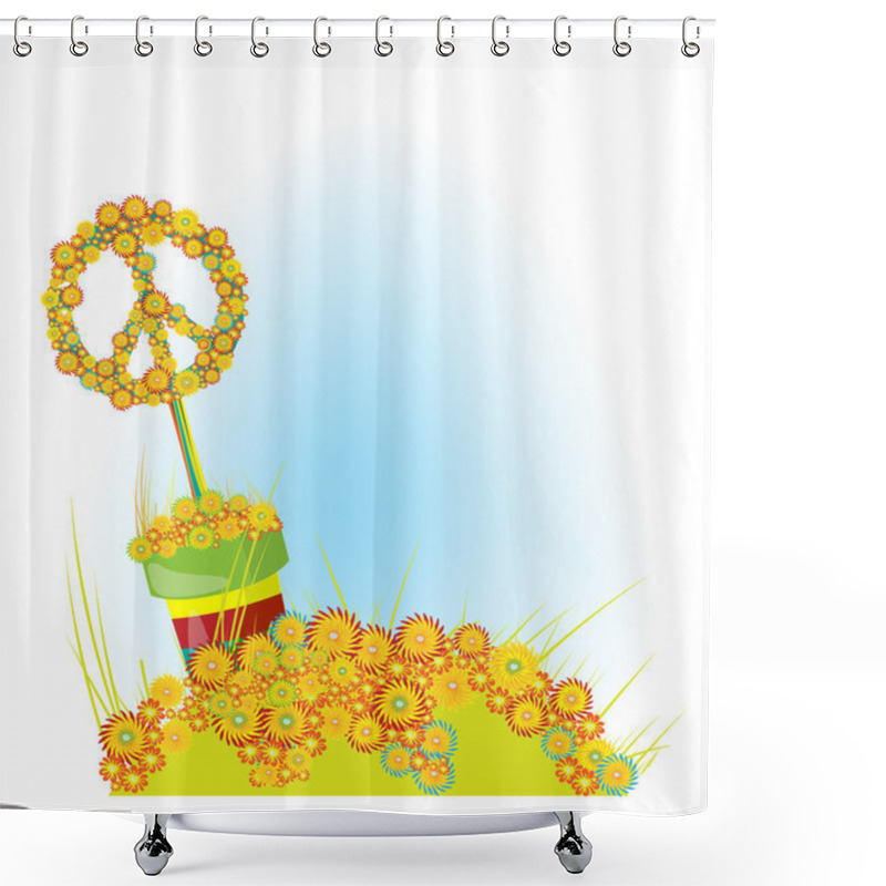 Personality  Sign Of Peace. Glade And Flowers A Shower Curtains