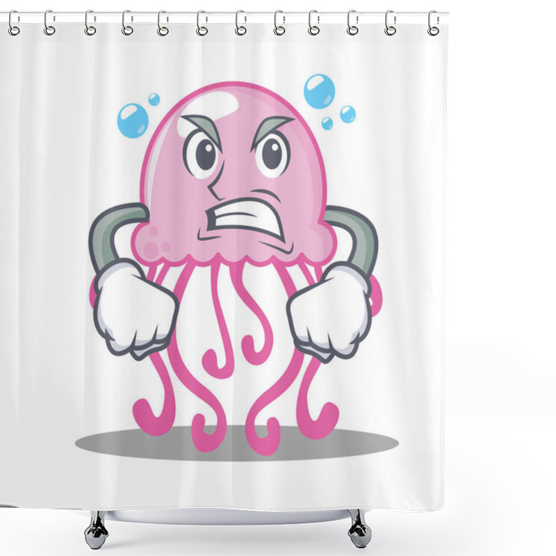 Personality  Angry Cute Jellyfish Character Cartoon Shower Curtains