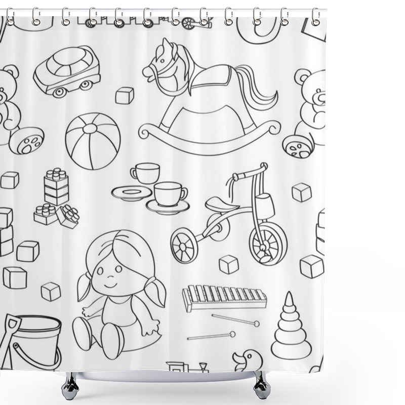 Personality  Doodle Pattern Toys Shower Curtains