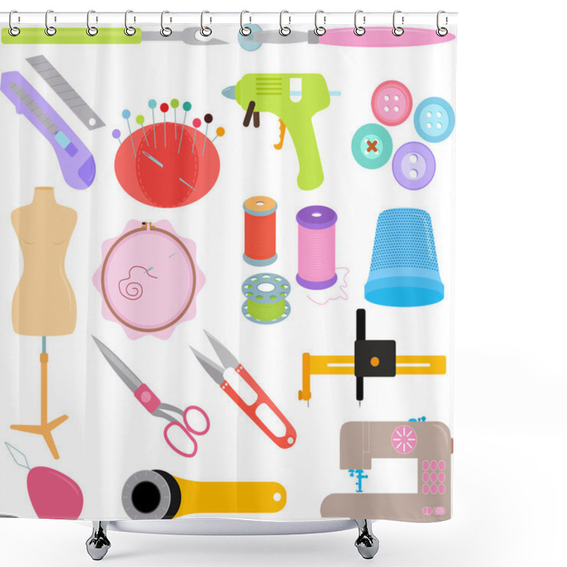 Personality  Sewing Tools And Handicraft Accessories Shower Curtains