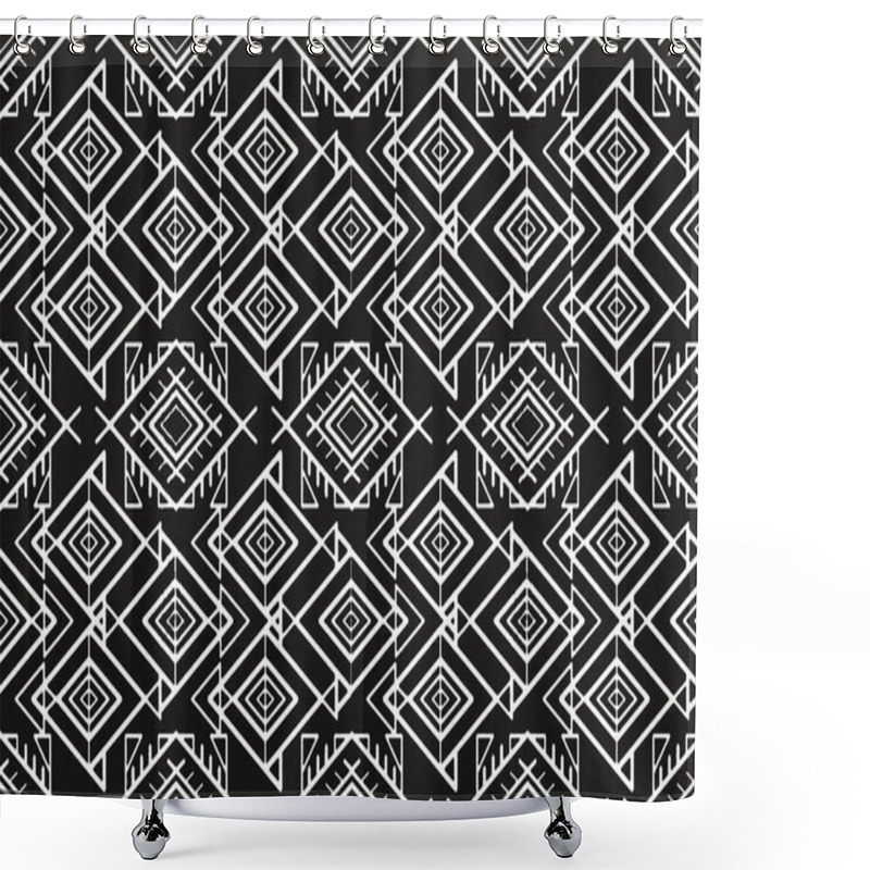 Personality  Carpet Bathmat And Rug Boho Style Ethnic Design Pattern With Distressed Woven Texture And Effect Shower Curtains