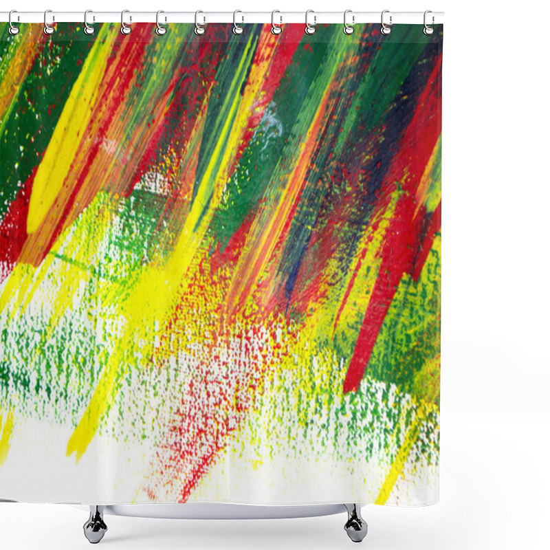 Personality  Background From Different Strokes Of Red, Yellow, Green And Blue Paint Shower Curtains