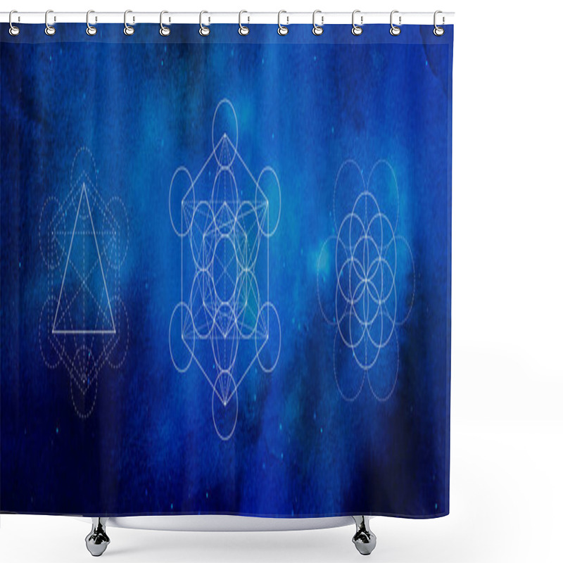 Personality  Mystical Sacred Geometry Vector Symbol. Spirituality, Harmony Illustration Shower Curtains