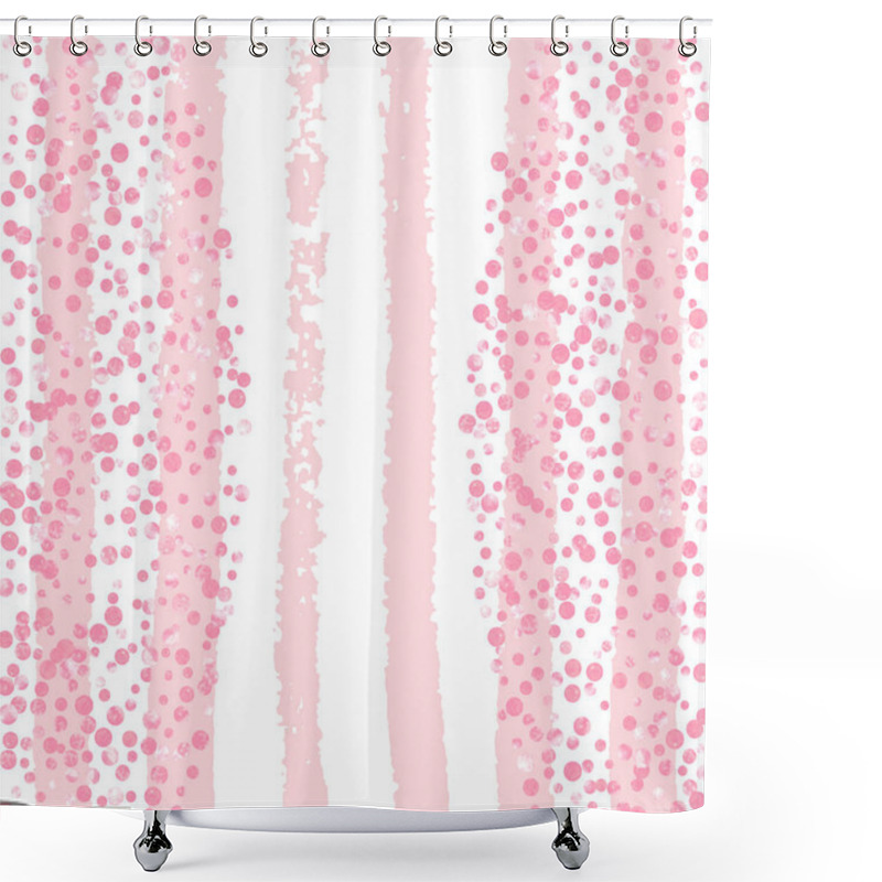 Personality  Gold Glitter Confetti With Dots Shower Curtains