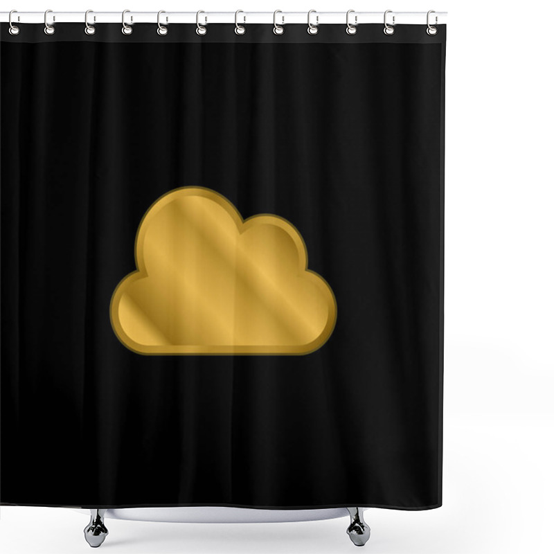 Personality  Big Cloud Gold Plated Metalic Icon Or Logo Vector Shower Curtains