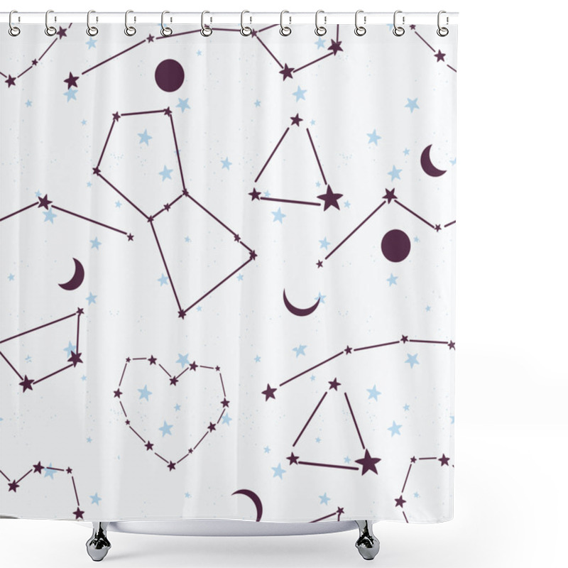 Personality  Seamless Background With Beautiful Starry Sky Shower Curtains