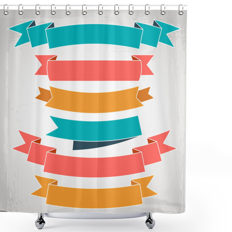 Personality  Vector Ribbons Shower Curtains