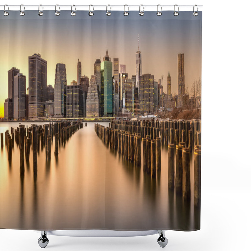 Personality  Lower Manhattan Skyline Shower Curtains