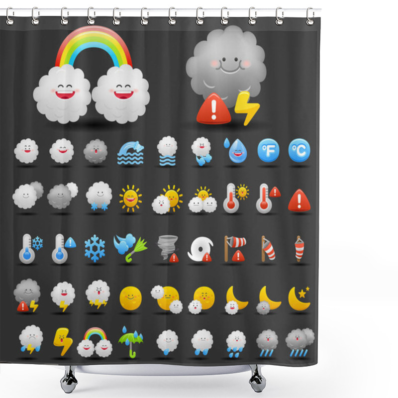 Personality  Weather Icons Shower Curtains