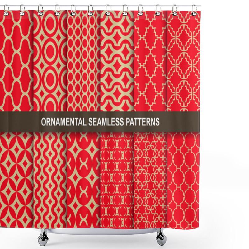 Personality  Collection Of Rich Ornamental Seamless Patterns. Shower Curtains