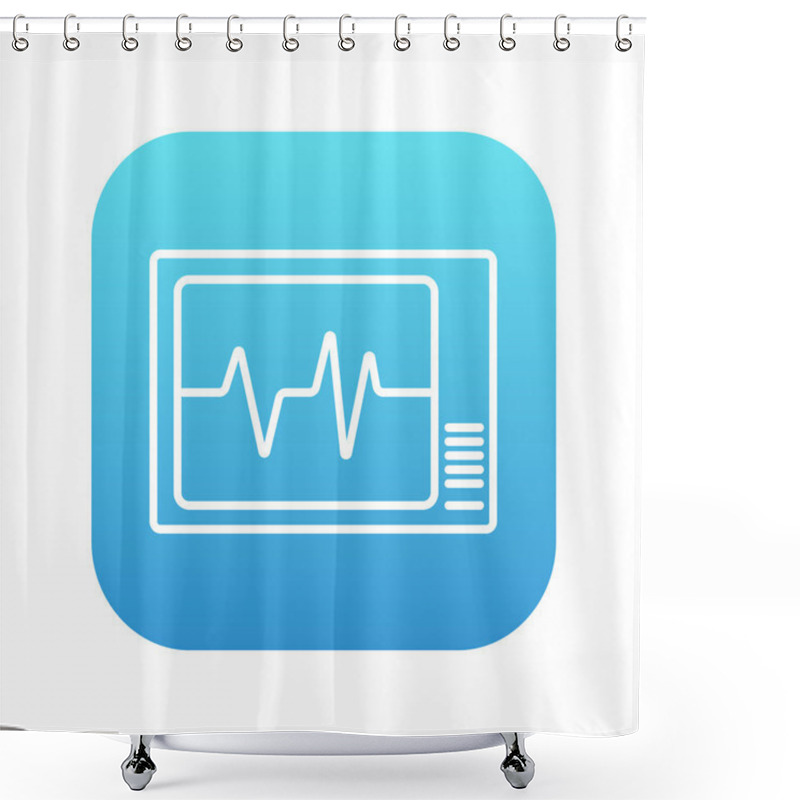 Personality  Heart Monitor Line Icon. Shower Curtains