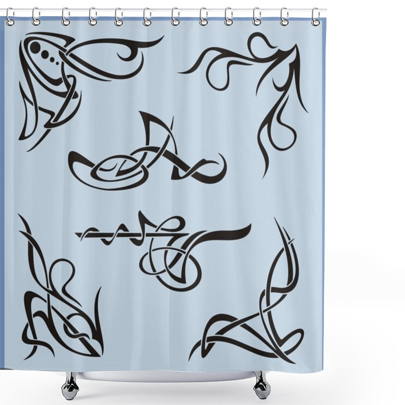 Personality  Exquisite Scroll Ornamental Designs Shower Curtains