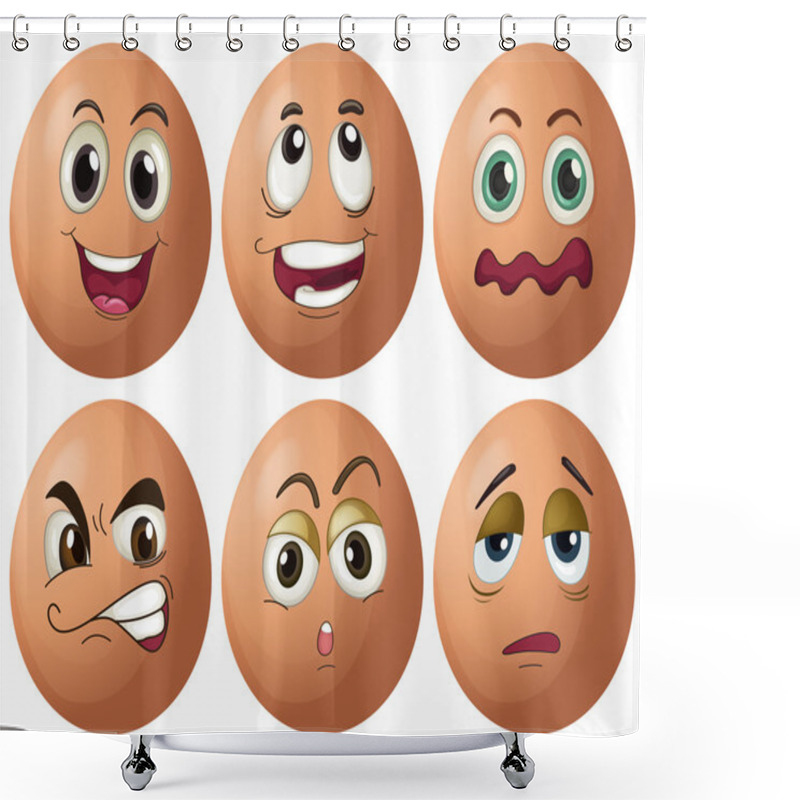 Personality  Egg Expressions Shower Curtains