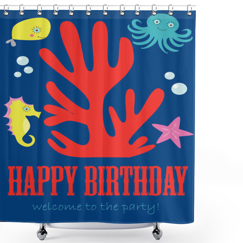 Personality  Happy Birthday Card Shower Curtains