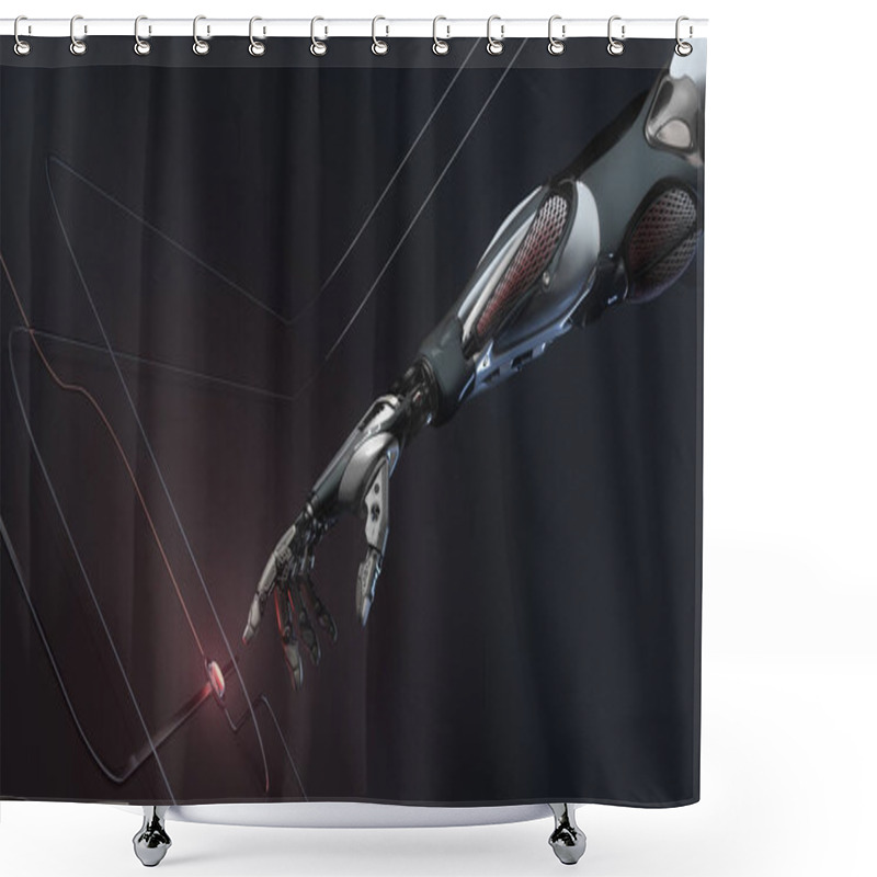 Personality  Highly Detailed Model Of Robot In Virtual World Shower Curtains