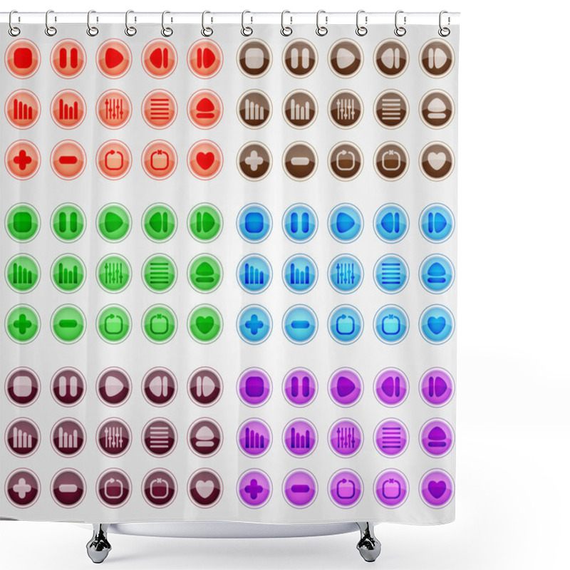 Personality  Vector Set Of Buttons. Shower Curtains