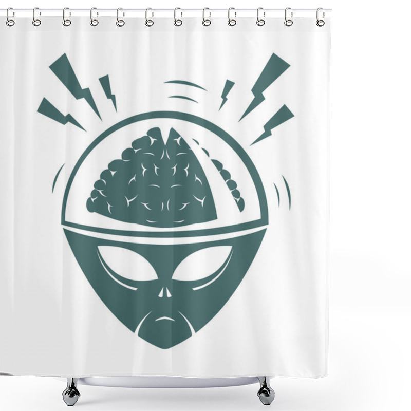 Personality  Vector Illustration Of Mega Brain Shower Curtains