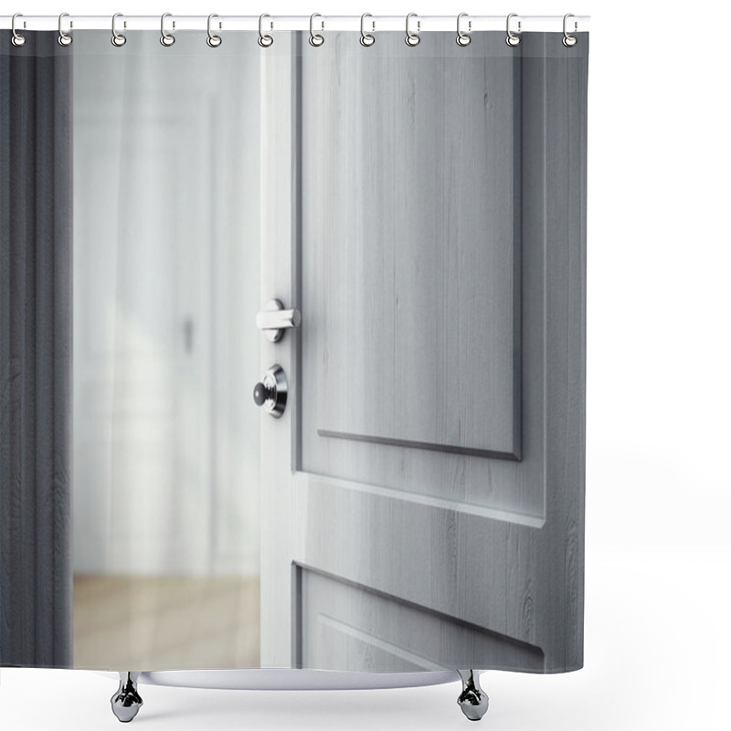 Personality  Opened Door Shower Curtains