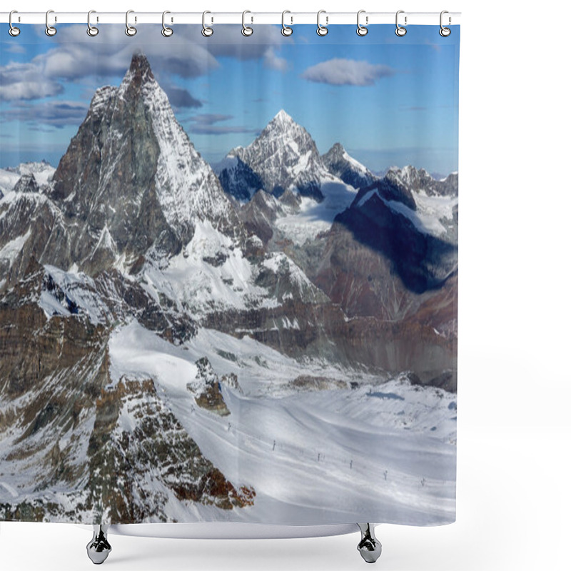 Personality  Panorama Of Mount Matterhorn, Canton Of Valais, Alps Shower Curtains