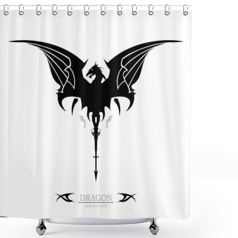 Personality  Dragon. Black Dragon Shower Curtains