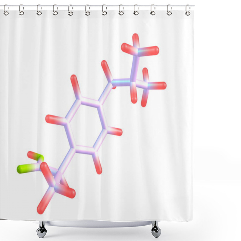 Personality  Ibuprofen Molecular Structure On White Background Shower Curtains