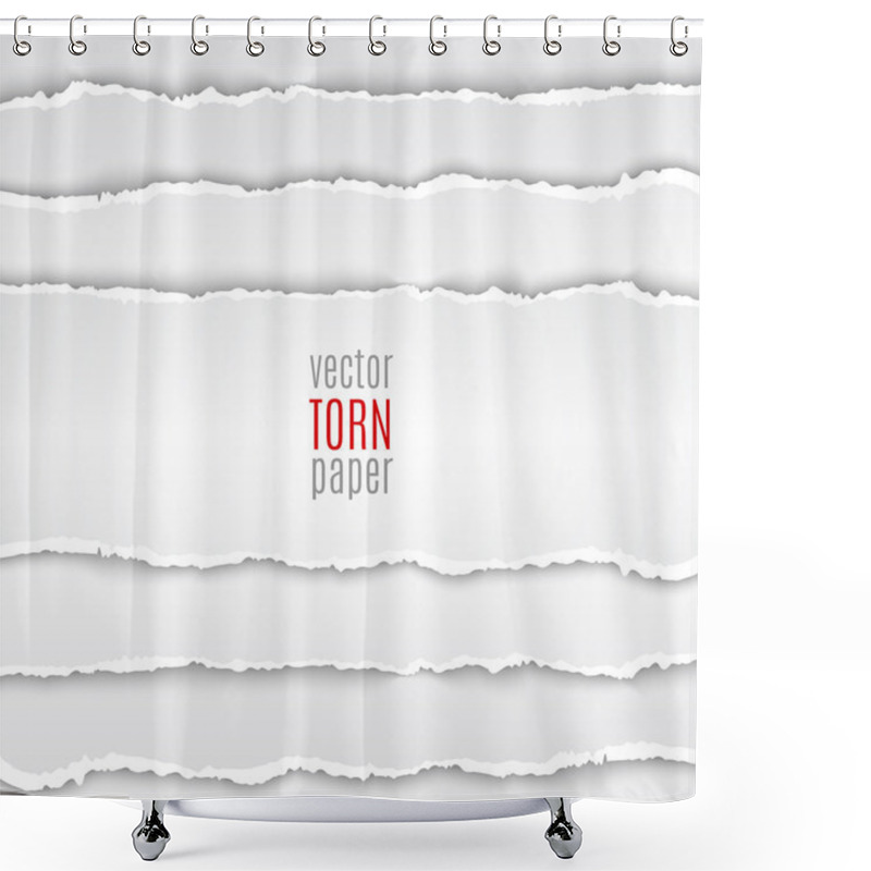 Personality  White Torn Paper Shower Curtains