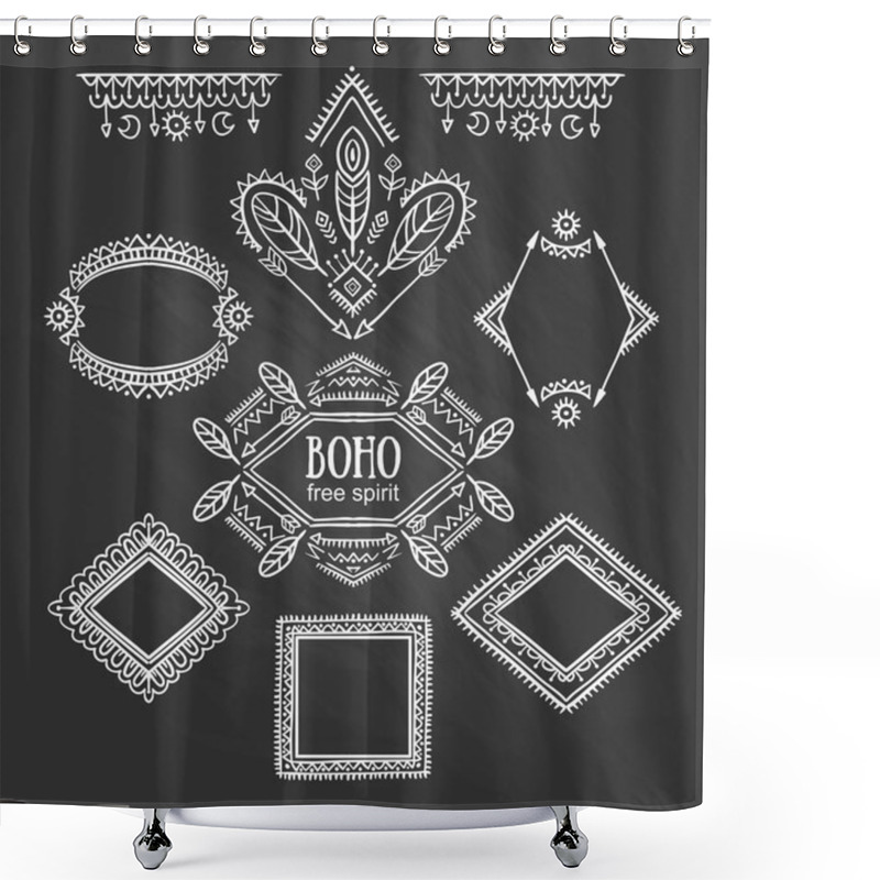 Personality  Set Of Ornamental Frames. Shower Curtains