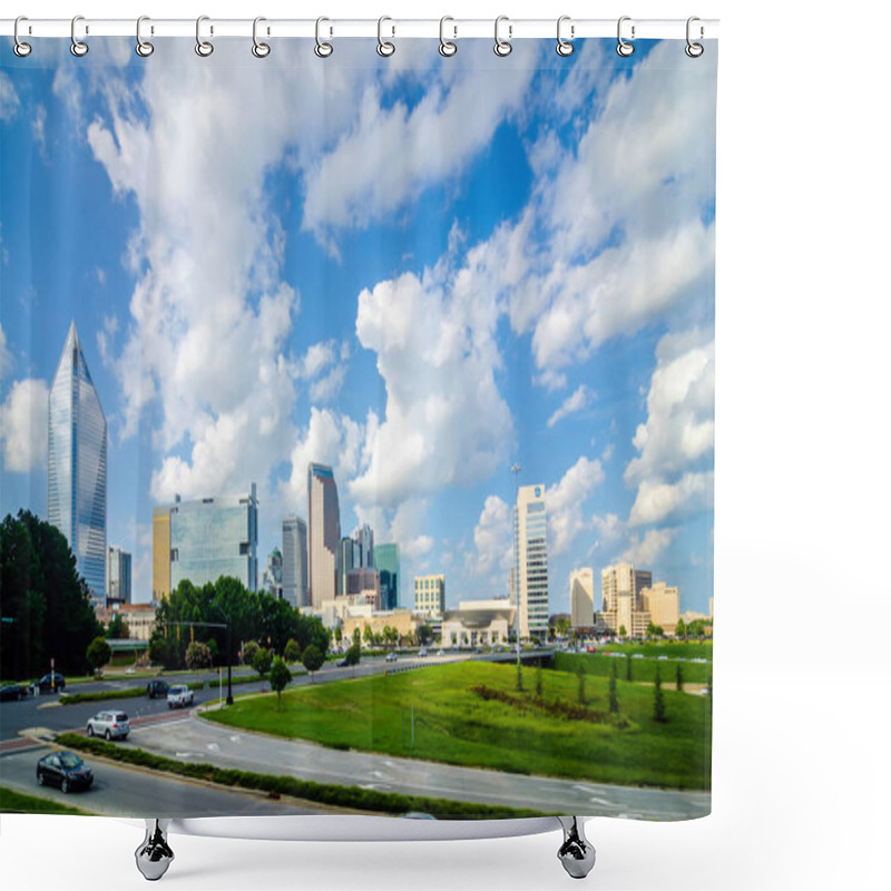 Personality  Skyline And City Streets Of Charlotte North Carolina Usa Shower Curtains