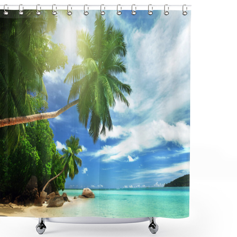 Personality  Beach On Mahe Island, Seychelles Shower Curtains