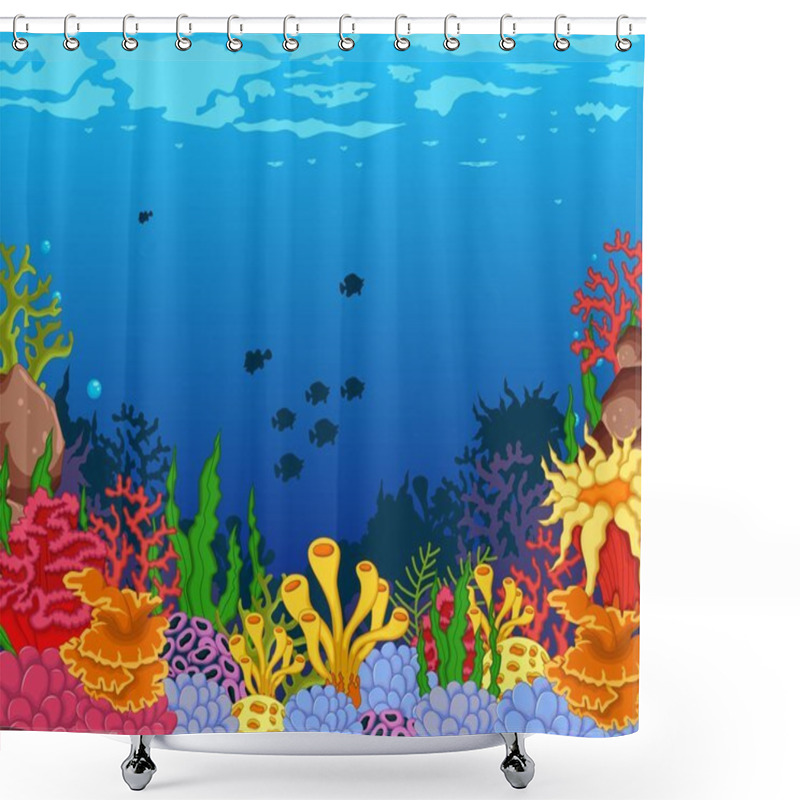 Personality  Beauty Corals With Underwater View Background Shower Curtains