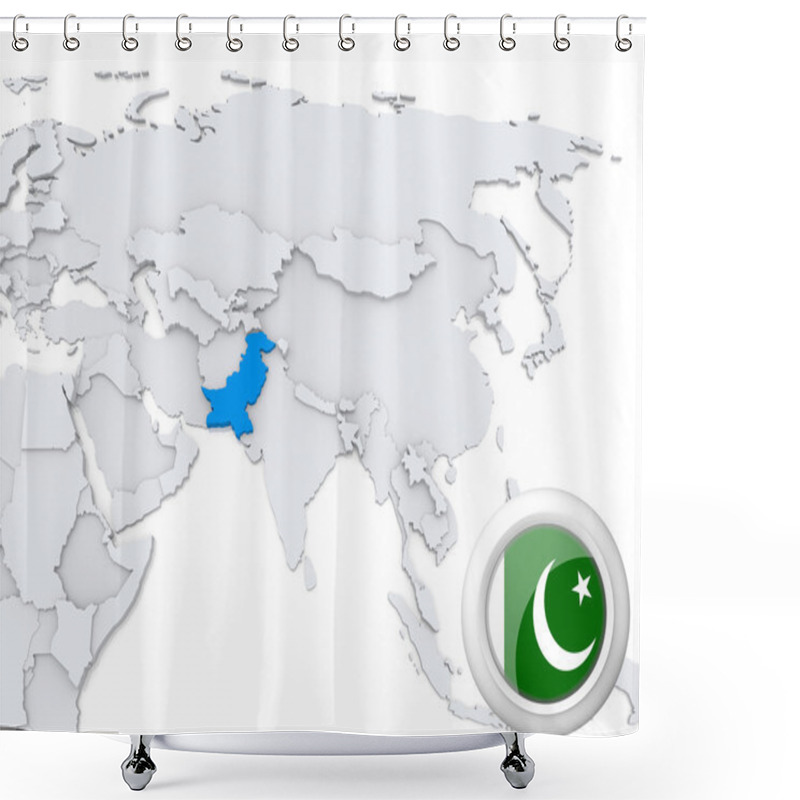 Personality  Pakistan On Map Of Asia Shower Curtains