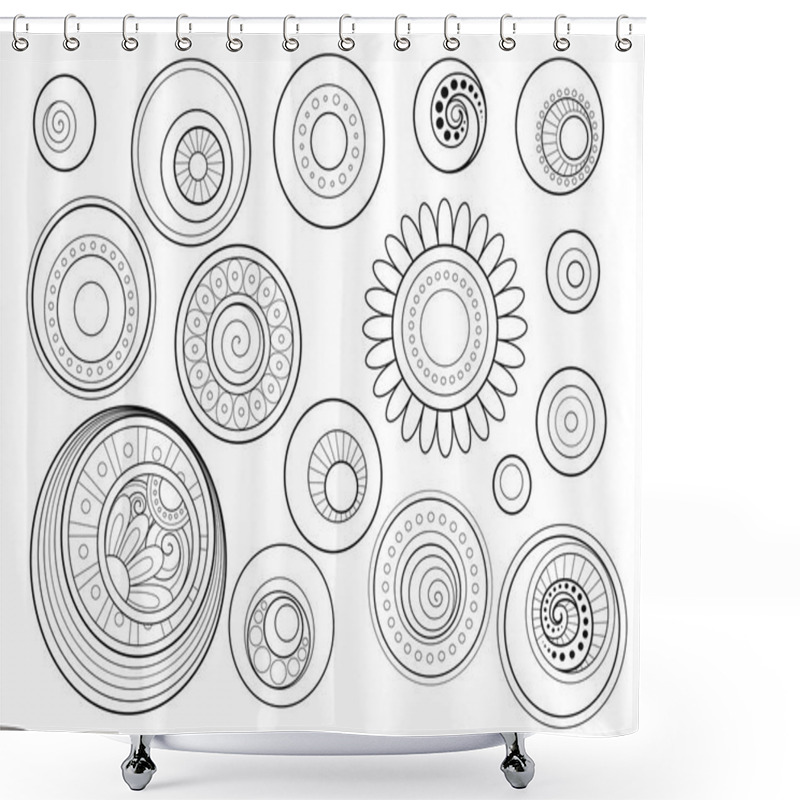 Personality  Round Design Elements Shower Curtains