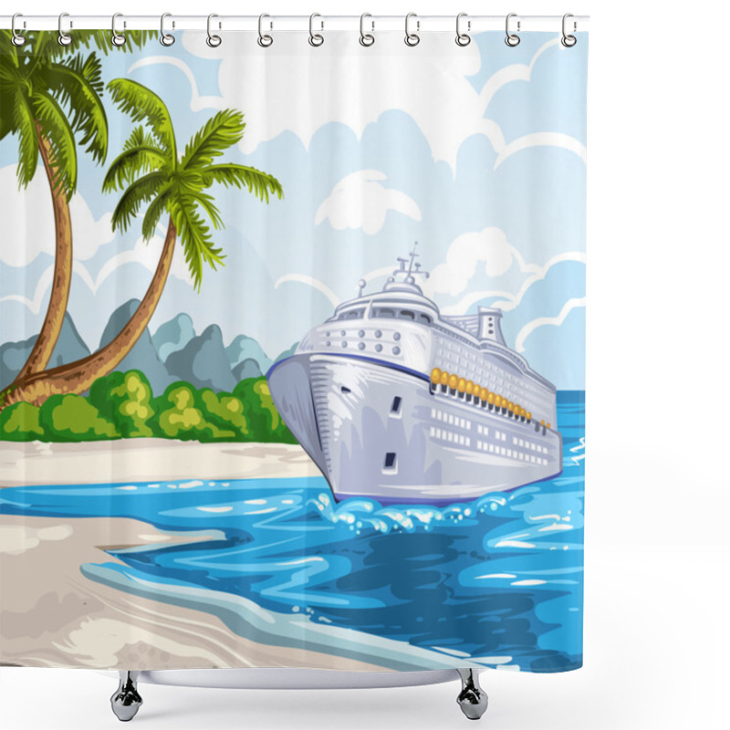 Personality  Cruise Liner On The Sea Shower Curtains