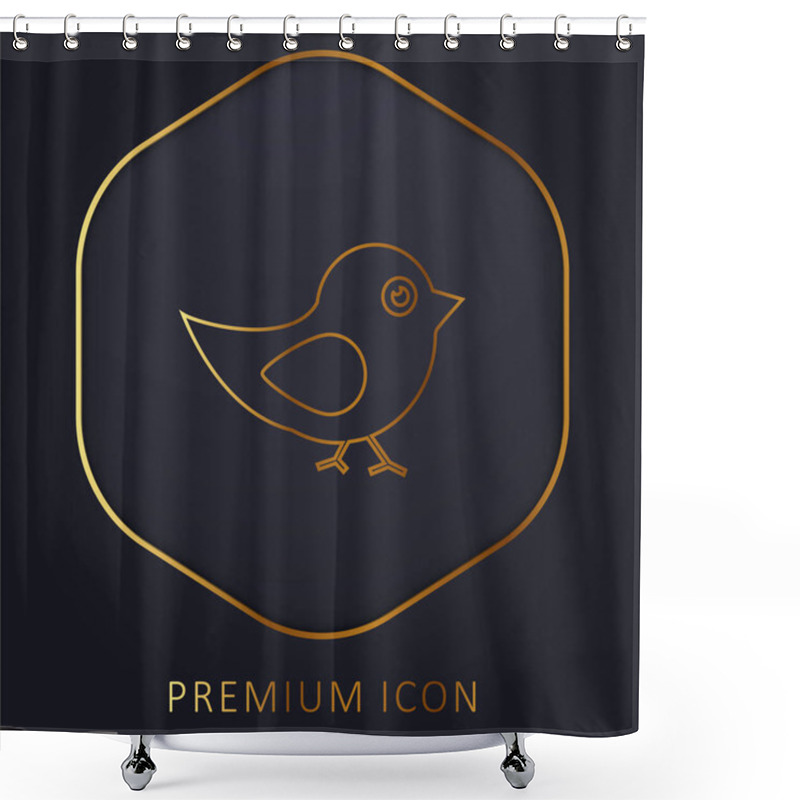 Personality  Bird Of Black And White Feathers Golden Line Premium Logo Or Icon Shower Curtains