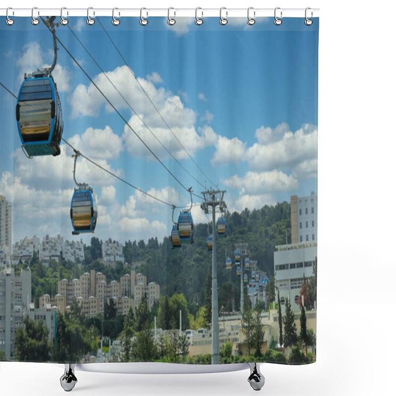 Personality  The New Cable Car In Haifa That Connects The University Of Haifa And The Technion Institute To The Central Transportation Station. Shower Curtains