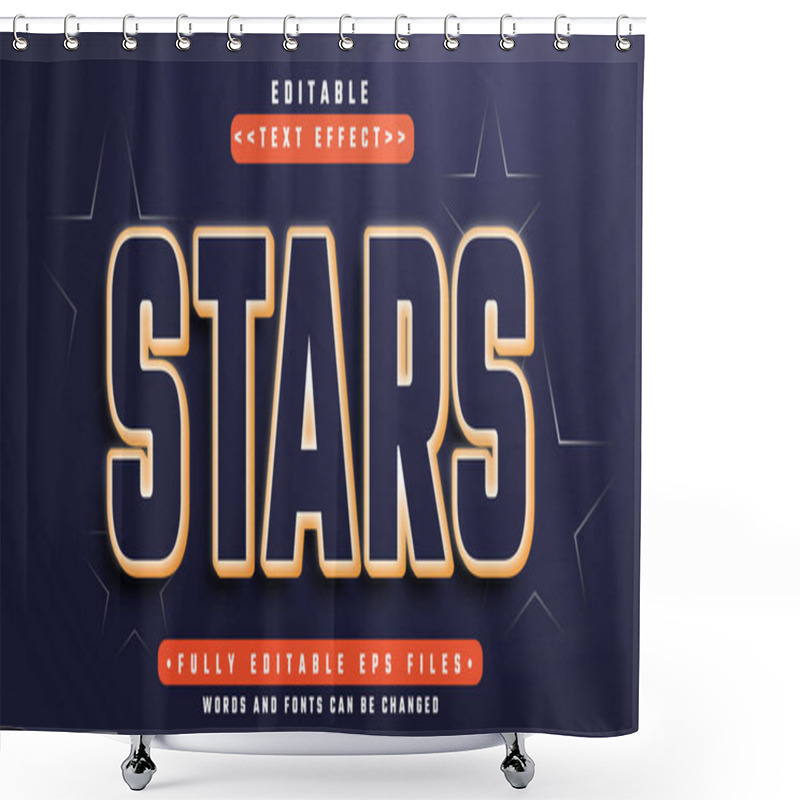 Personality  3d Stars Bold Text Effect Shower Curtains