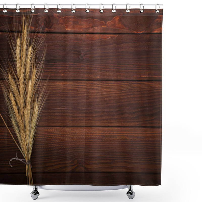 Personality  Wheat Ears On The Wooden Background Shower Curtains