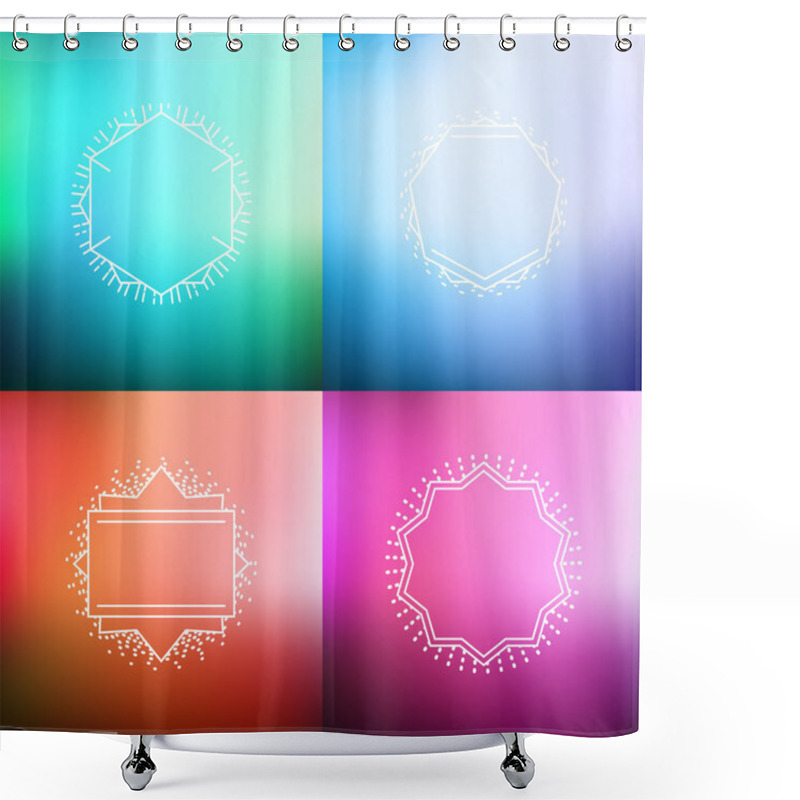 Personality  Set Of Blurred Abstract Backgrounds Shower Curtains