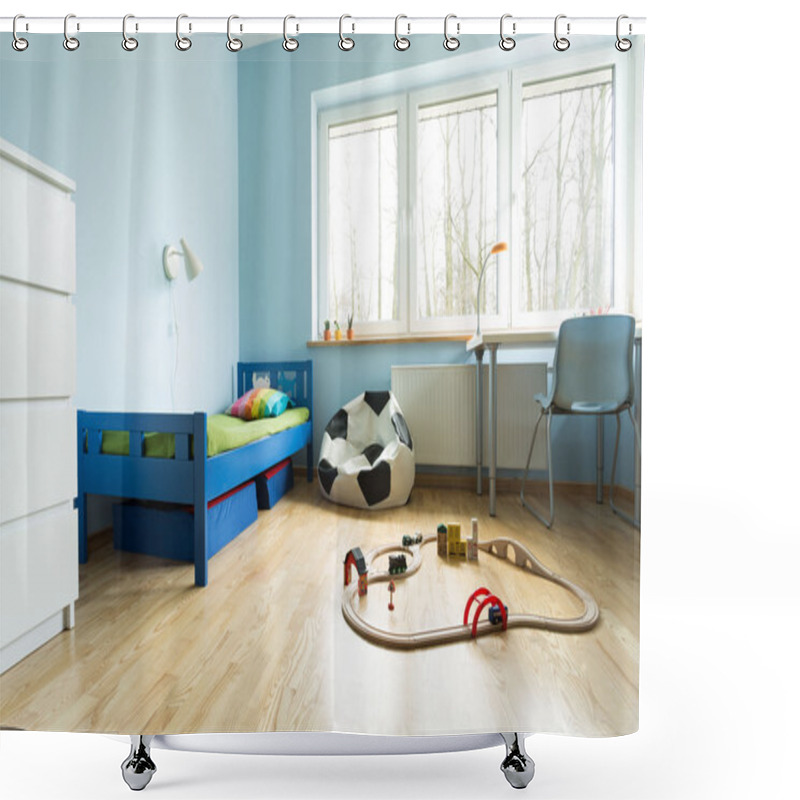 Personality  Cute Blue Kids Room Shower Curtains