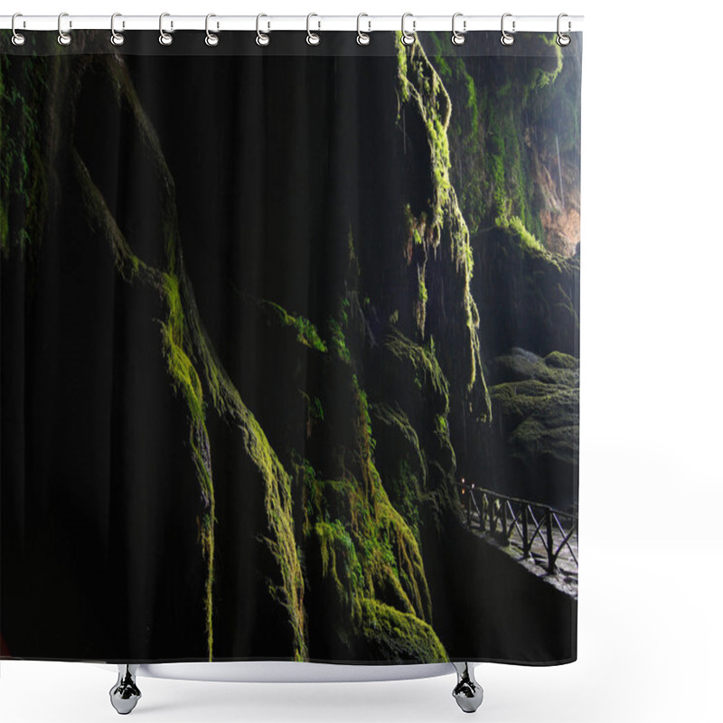 Personality  Incredible Cave, Inside The Park Of The Monastery Of Stone In Spain Shower Curtains