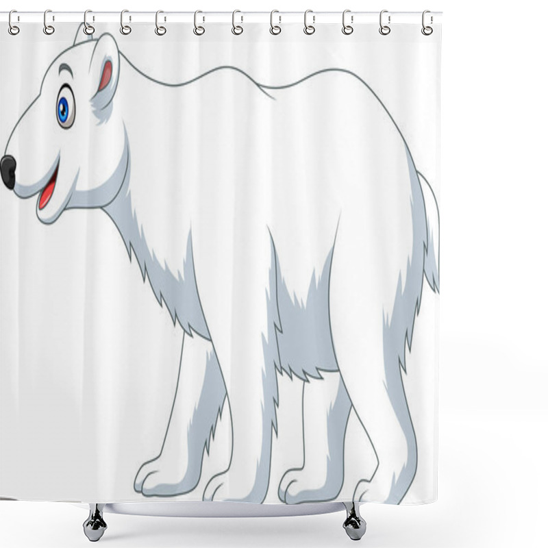 Personality  Vector Illustration Of Cartoon Polar Bear Isolated On White Background Shower Curtains