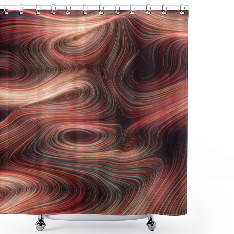 Personality  Magic Vortex Lines, Fantasy Wave Pattern, 3d Rendering. Computer Digital Drawing. Shower Curtains